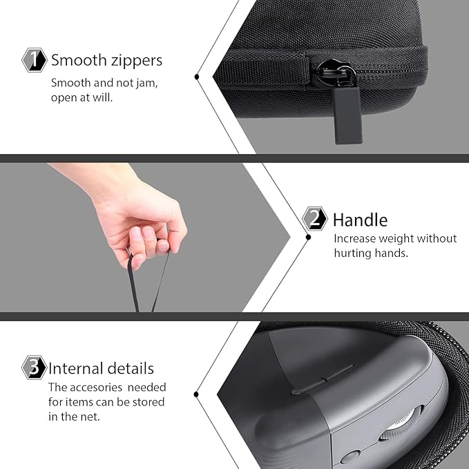 co2CREA Hard Case Replacement for Logitech Lift Vertical Ergonomic Mouse (Black Case)