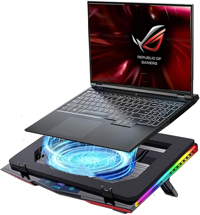 Cooling Pad for Asus ROG M16 M15 Zephyrus Strix G16 G14 G15 G17 TUF Series Gaming Laptop,It is a Heat Dissipation Monster with Powerful Turbo Fan Can Fast Cooling,RGB Light Mode