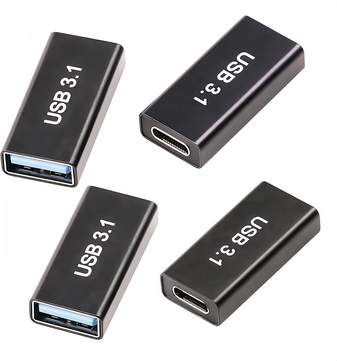 4PACK UpgraDed USB Female to USB-C Adapter - Compatible with MacBook Pro/Air, iPad Pro, Google Pixel, Huawei & More