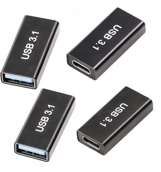 4PACK UpgraDed USB Female to USB-C Adapter - Compatible with MacBook Pro/Air, iPad Pro, Google Pixel, Huawei & More