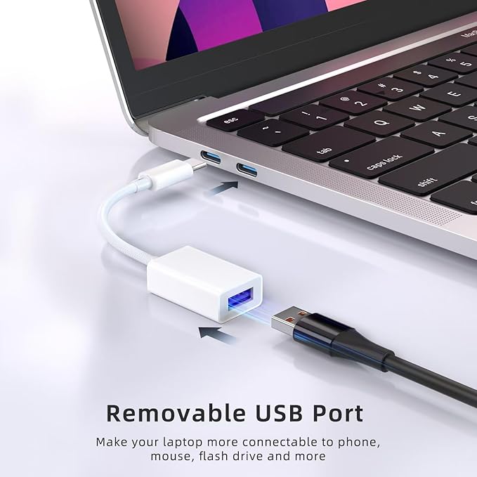 USB C to USB 3.0 Adapter [2 Pack], USB C Male to USB Female OTG Cable Thunderbolt3 to USB Adapter Compatible with MacBook Pro/Air, iPhone 17 Pro Max/17 Plus/17/16/15, Galaxy S24/S23/S22/S21