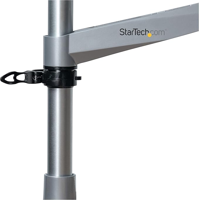 StarTech.com Desk Mount Monitor Arm, for UHD, iMac and Apple Thunderbolt Displays up to 49" (30.9lb/14kg), Articulating Height Adjustable Single Monitor Pole Mount, Clamp or Grommet Base, TAA