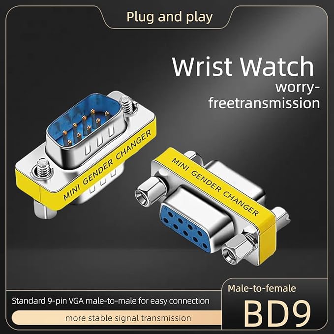 db9 Connector Null Modem Adapter，9-Pin Serial vga Adapter RS232 db9 Gender Changer,for Computer and Industrial Device Data Transfer (2(F-F)+2(M-F)+ 2(M-M))