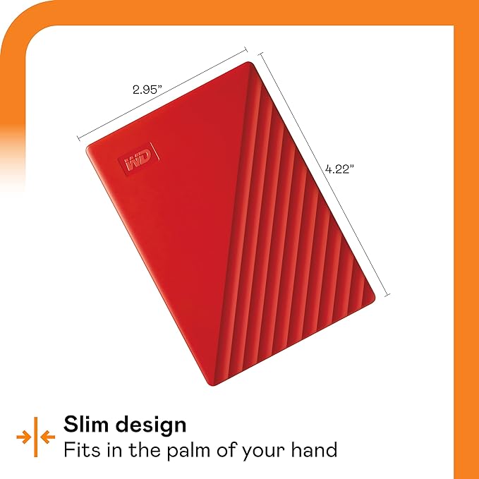 WD 2TB My Passport Portable External Hard Drive, Red - with Automatic Backup, 256Bit AES Hardware Encryption & Software Protection (Renewed)