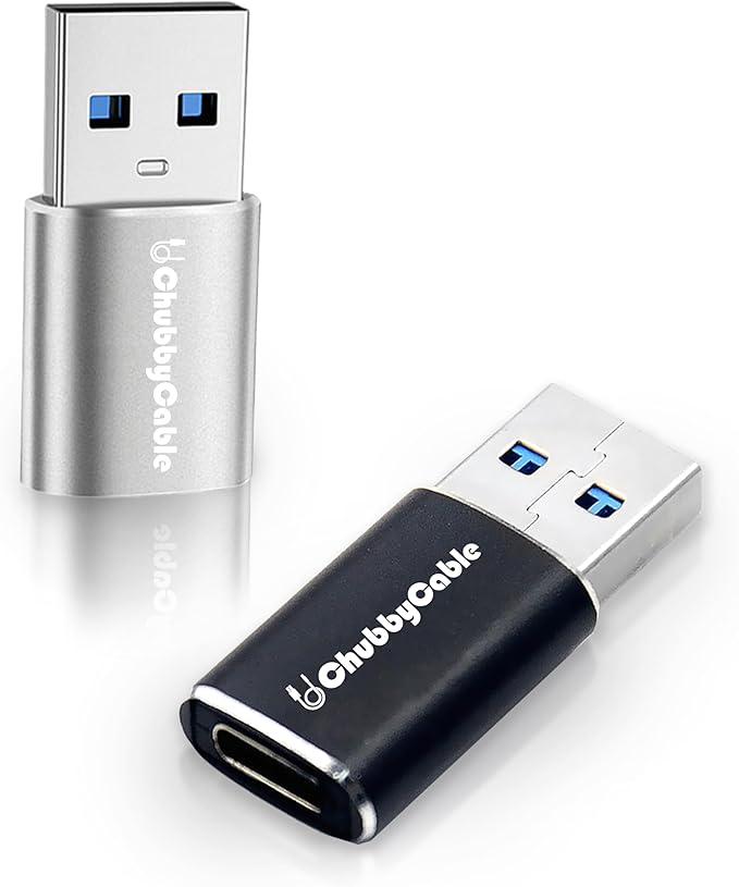 chubbycable USB to USB C Adapter 2Pack USBC Female to A Male OTG Charger Type C to USB A Charger Cable Converter for Mobile Phone, Computer, Laptop, Earphone, Mouse Keyboard, CarPlay