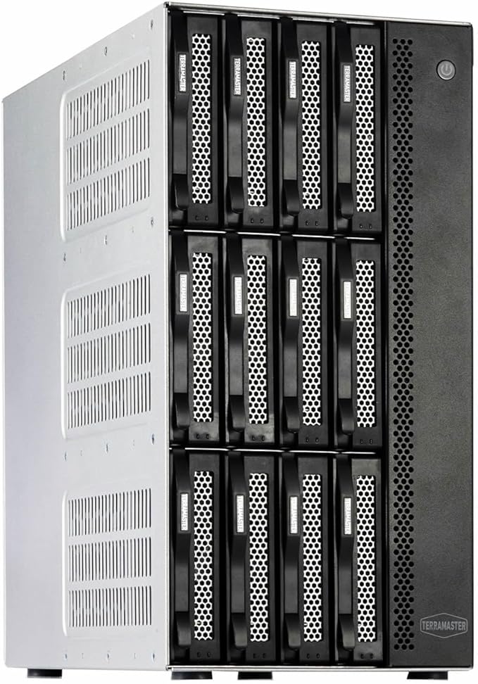 TERRAMASTER T12-500 Pro NAS Storage - 12Bay Core i7 1255U 10-Cores 12-Threads CPU, 16GB DDR5 RAM, Dual 10GbE Ports, Network Attached Storage Peak Performance for Business (Diskless)