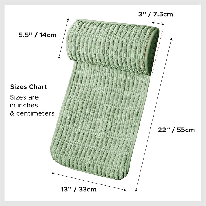 WdFour Headrest Pillow,Memory Pillow,Neck Pillow,Support Cushions for Back or Foot for Sofas, Recliners, Office Chairs, Massage Chairs.(Green, 13" Wx2.7 D)