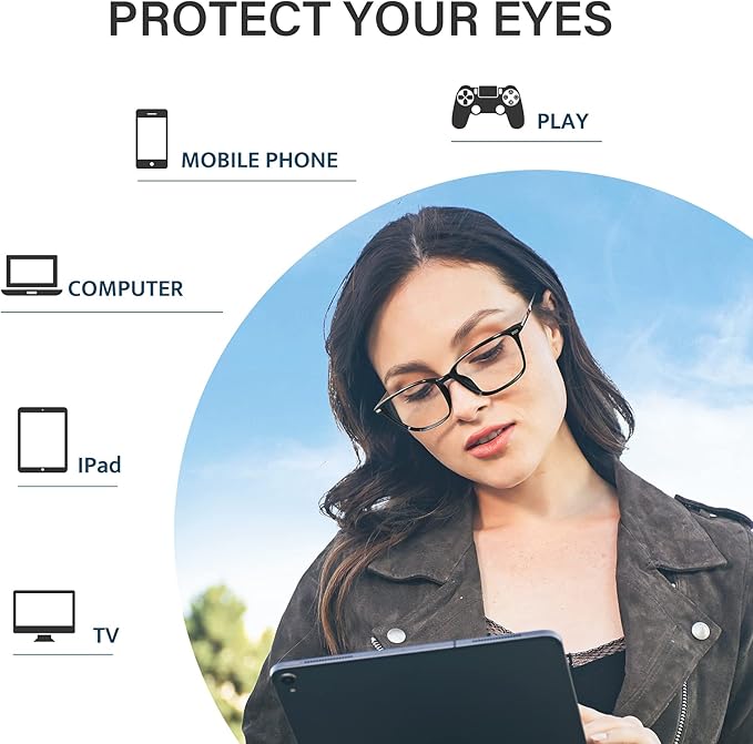 Cyxus Blue Light Blocking Glasses for Men and Women, Ultra Lightweight TR90 Metal Frame Computer Glasses for Gaming, Office, Reading, Digital Screen Protection 8208T01