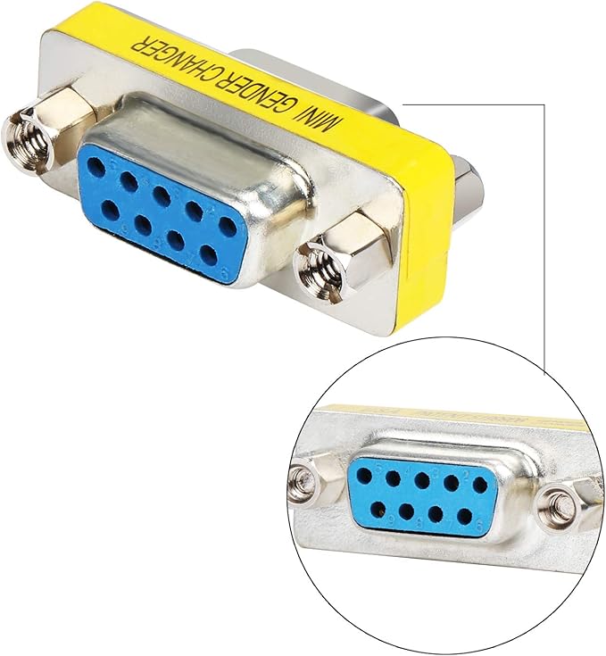 abcGoodefg 9 Pin RS-232 DB9 Male to Male Female to Female Serial Cable Gender Changer Coupler Adapter (20 Pack, DB9 Male to Male Female to Female)