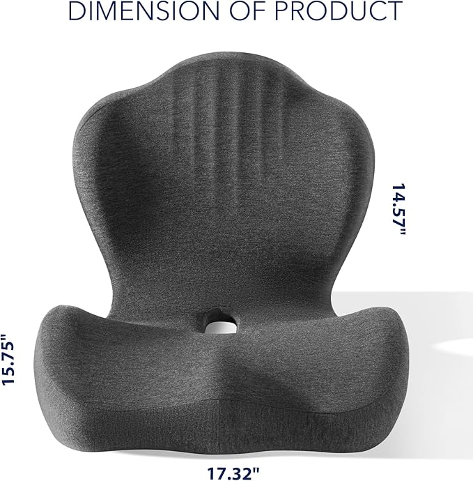 Seat Cushion for Car Truck Driver, Memory Foam Seat Cushion with Adjustable Strap,Ergonomic Lumbar/Back Support & Sciatica Relief for Long Drives, Orthopedic Cushion for Office Chair, Car, Semi Truck