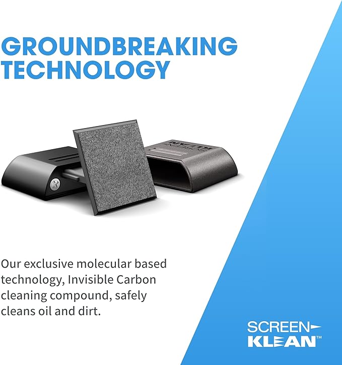 CarbonKlean ScreenKlean Tablet Screen Cleaner - Compatible with iPad, Android & Amazon Tablet - with Carbon Microfiber Tech-Electroplated Silver-1 Count (Pack of 1)