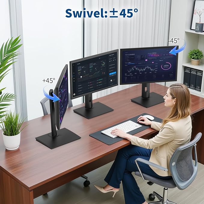 Vesa Monitor Stand with Spring-Adjustable Height, Swivel, Tilt, Rotation Vesa Stand, Compatible with Monitors Within 27 inch and Weighing Between 7.7-11lb (Black, Only for 7.7-11 lb Monitor)