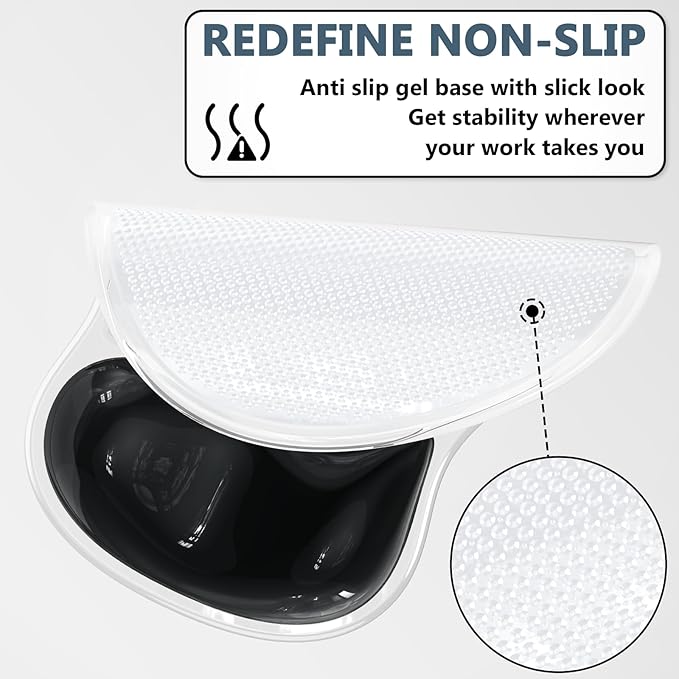 AKIT Ergonomic Mouse Pad with Wrist Rest& Keyboard Wrist Rest, Wrist Rest for Computer Keyboard, Pain Relief, Non-Slip Gel Base, Mousepad Wrist Support for Gaming, Office, Waterdrop Shaped Black