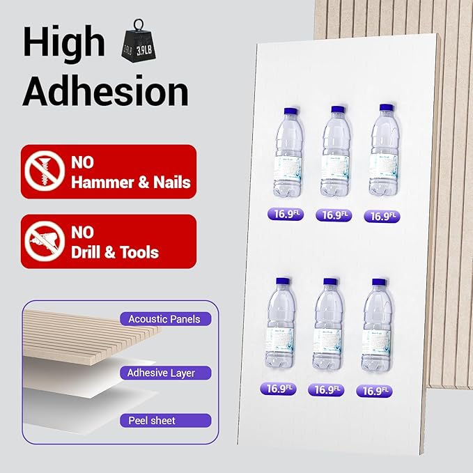 10 Pack Acoustic Panels,48"*24"*0.47"Self-Adhesive Soundproof Wall Panels,High Density Sound Proof panels for Walls, Office, Reccording Studio, Home,Ceiling- Camel
