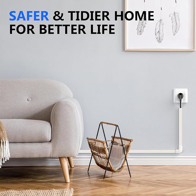 142in Beige Cord Hider, Delamu Beige Cord Covers for Wires on Wall, One-Cord Cable Hider, Wire Hider Wire Covers for Cords on Wall, Easy Set up Cable Cover Raceway, L15.7 W0.59 H0.4in