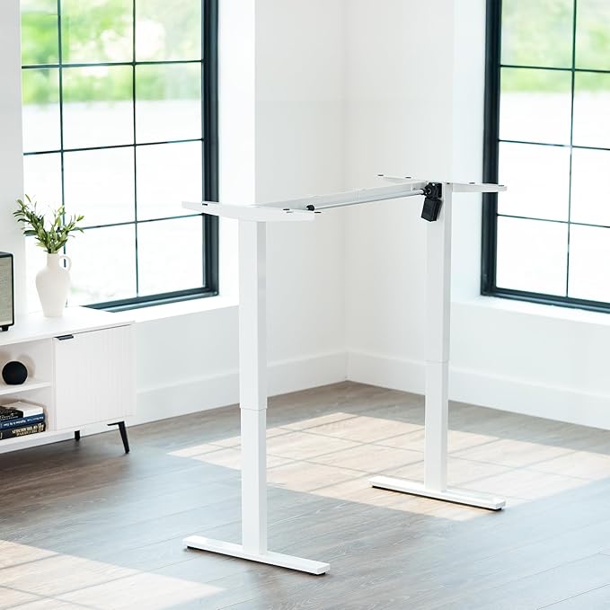 VIVO Electric Stand Up Desk Frame Workstation, Frame Only with 220 lbs Capacity, Brushless Motor Standing Height Adjustable Legs with Memory Controller, White, DESK-V100EWY