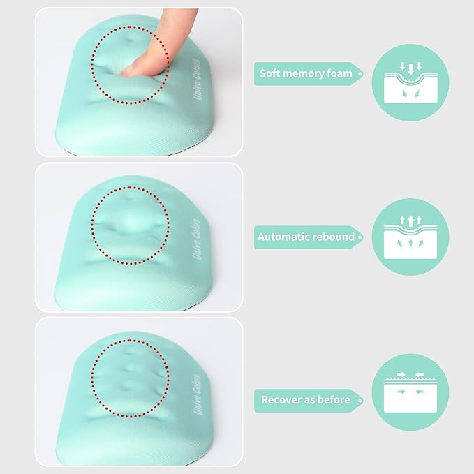 UnivoColors Turquoise Green Superfine Memory Foam Wrist Rest Soft Gel Ergonomic Mouse Pad Wrist Support for Mouse, Gaming, Computer, Laptop, Office