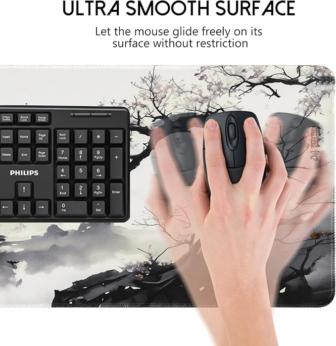 Mouse Pad Gaming Mousepad 31.5 x 11.8in Large Mouse Pad for Keyboard,Non-Slip and with Stitched Edges,Keyboard Pad Desk mat for Home Office and School