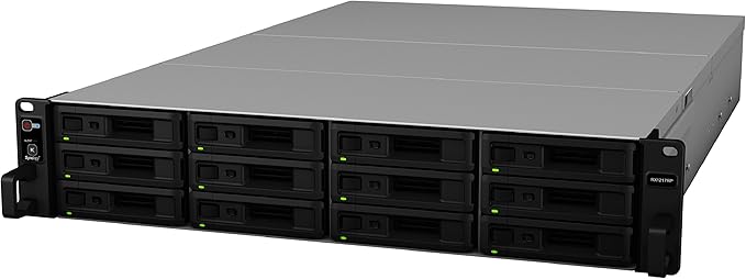 Synology RX1217RP 12-AY 2U Rack Mount Storage Expansion Unit With 2X Power Supply, 3.5"/2.5" Sata Drive Bays, Diskstation Manager, Diskless