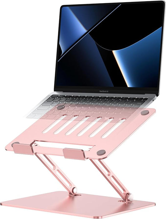 Adjustable Laptop Stand, Ergonomic Computer Stand for Desk, Aluminum Ventilated Colling Printer Stand Compatible with MacBook Pro Air, HP, 10-15.6" All Laptops