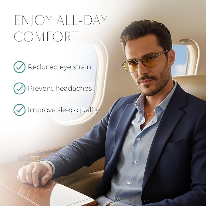 Blue Light Blocking Glasses - Anti Eye Strain Glasses for Gaming, Reading & Computer - Comfort Eyewear for Women & Men