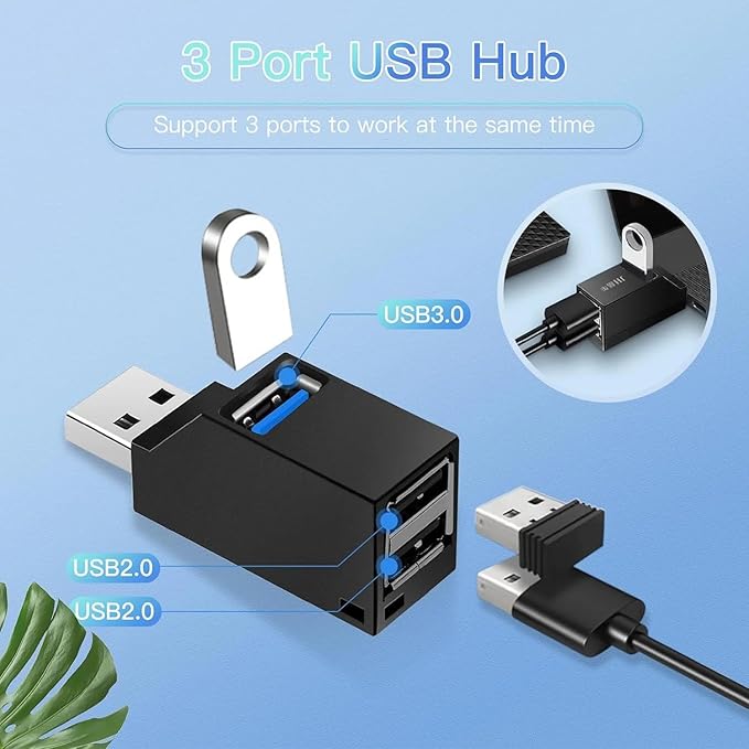 USB Hub,USB 3.0 Splitter,USB 3-Port Extender Multiport USB Adapter,High Speed Plug and Play Bus Powered for MacBook, Mac Pro/Mini,iMac, Surface Pro,XPS,Notebook PC,USB Flash Drives,Mobile HDD