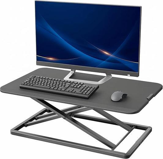 VIVO Economy Single Top Height Adjustable 29 inch Standing Desk Converter, Sit Stand Tabletop Monitor and Laptop Riser Platform Workstation, DESK-V000U