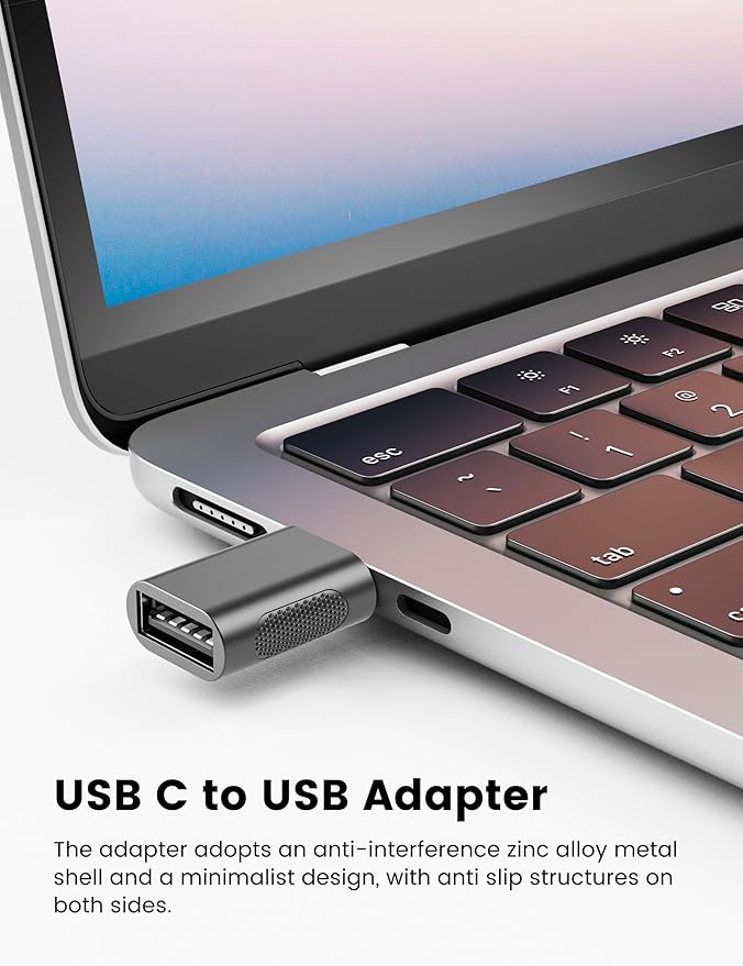 USB C Adapter (4 Pack), Type C Male to USB Female Connector, USB 3.0 Female to Thunderbolt 4/3 Adapter Compatible with MacBook Pro, Chromebook, Surface Book, Cellphon and More Type C Devices