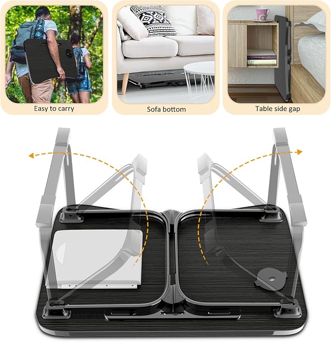 Fayquaze Lap Laptop Desk, Portable Foldable Laptop Bed Table with Storage Drawer and Cup Holder, Lap Desk Lap Bed Stand Tray Table Serving Tray for Eating, Reading and Working