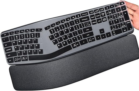 Keyboard Cover for Logitech Ergo K860 Wireless Ergonomic Keyboard, Black