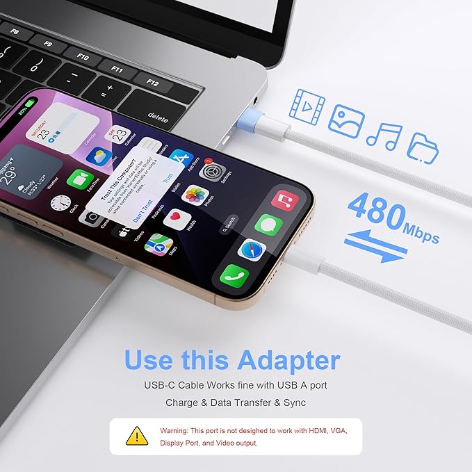 USB to USB C Adapter,3Pack USBC Female to USB A Male with Convenient Carrier, Type C Converter for iPhone 17/16/15/14/13/12, iPad, iWatch, AirPods,Galaxy S25/S24 (Blue)