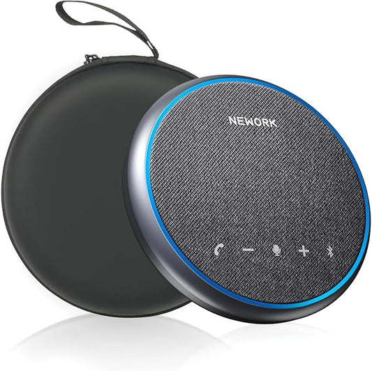 Conference Speakerphone – 3 AI Noise Reduction Mics, 360° Clear Voice, 12H Battery, Bluetooth & USB-C, Perfect for Home & Office Meetings