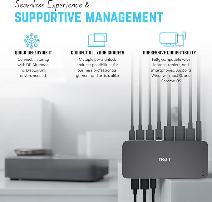 WD25 Dell Pro Dock USB-C Docking Station - with 100W Power, Dual 4K Display Support, HDMI, DP & USB-C Cables - 3 Year Warranty