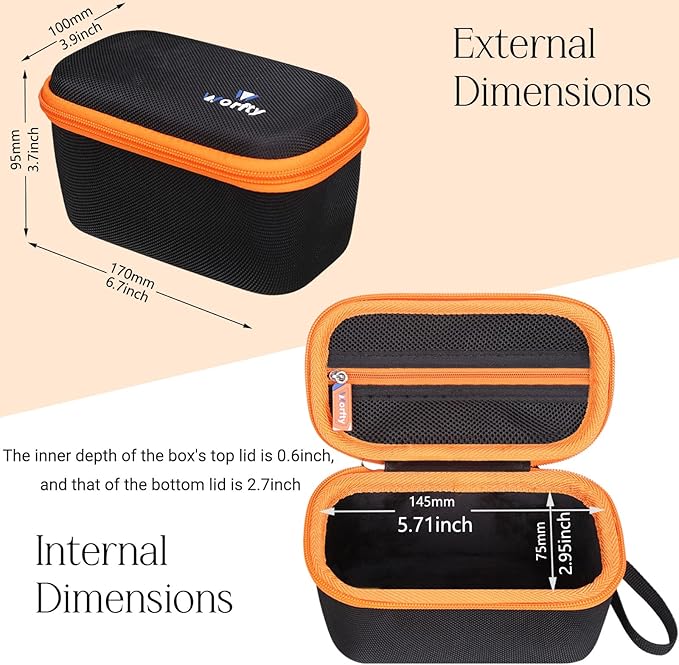Case for ProtoArc Ergonomic Mouse, Travel Carrying Case Compatible with ProtoArc EM11 NL Bluetooth Rechargeable Wireless Vertical Mouse (Black-Orange)