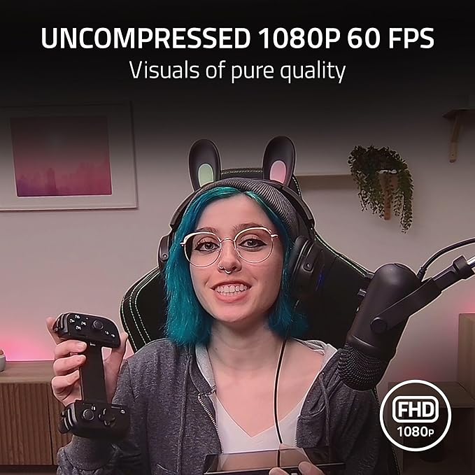 Razer Kiyo Pro Webcam for Streaming, Gaming, Video Calls: Full HD 1080p 60FPS - Adaptive Light Sensor - HDR Enabled - Wide Angle Lens with Adjustable FOV - Works with OBS, Xsplit, Twitch, Zoom, Teams