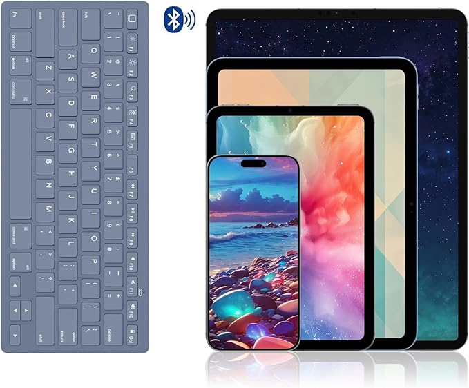 OMOTON Bluetooth Keyboard Compatible with iPad 10th Generation, iPad 10.2 (9th/8th/7th), iPad Pro 13/12.9/11 inch, iPad Air/Mini and More iOS Devices, Deep Blue