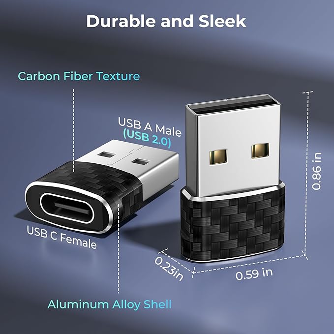 Basesailor USB to USB C Car Adapter 3Pack,Type C CarPlay Charger,USBC Female to USBA Male Converter for Apple iPhone 17 17e Air 16 15 Pro Max,Samsung S26 S25 A55,Not for iPad/Magsafe/HomePod