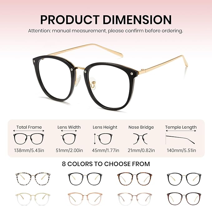 Cyxus Blue Light Glasses for Woman, Stylish Cat Eye Blue Light Blocking Computer Glasses for Working, Laptop and Screen Use