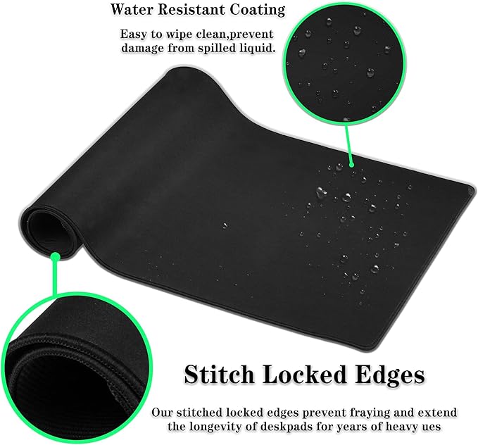XXL Keyboard Pad Red Mouse Mat, Gaming Mouse Pads Big Mouse Pad, Modern Desk Pad Waterproof Non-Slip Rubber Base, 35.4 X 15.7 inch for Work/Game/Office/Home Summer Fruits Strawberry Leaves