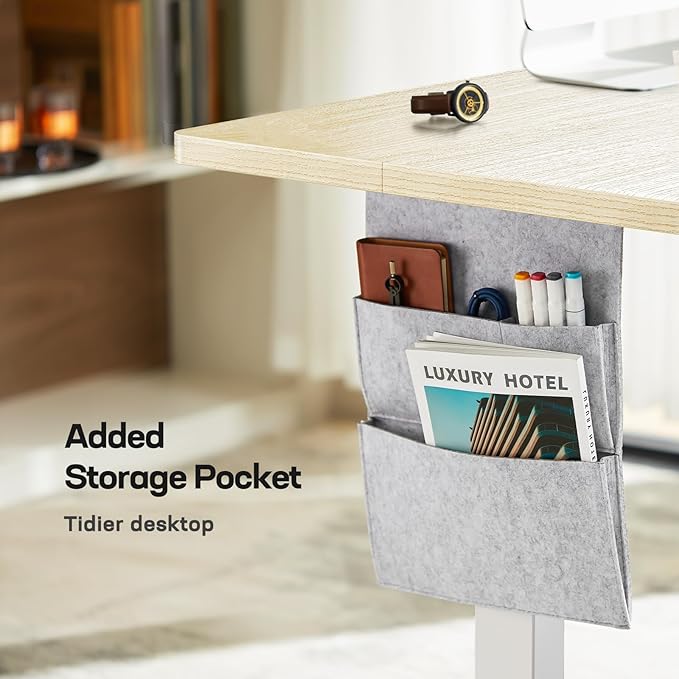 Marsail Standing Desk Adjustable Height Home Office Desk,‎48x24 Inch Electric Standing Desk, Stand up Desk with Storage Bag,Headphone Hook for Computer Workstations Desk 4 Memory Preset