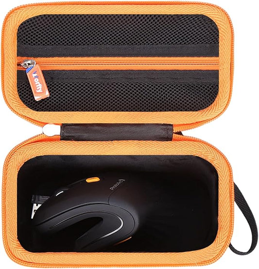 Case for ProtoArc Ergonomic Mouse, Travel Carrying Case Compatible with ProtoArc EM11 NL Bluetooth Rechargeable Wireless Vertical Mouse (Black-Orange)