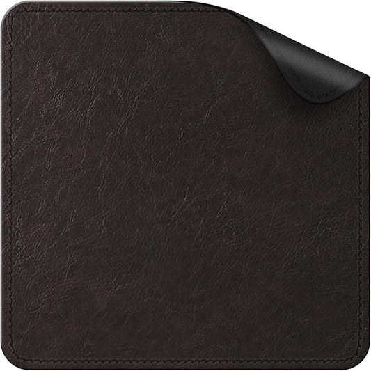 Imitation Crazy Horse Leather Desk Mat - Waterproof Desk Pad - Ideal for Large Mouse Pad and Desk Mats on Top of Desks (deep Coffe+Black, 11"*8")