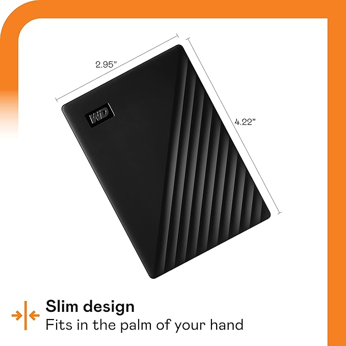 WD 4TB My Passport, Portable External Hard Drive, Black, backup software with defense against ransomware, and password protection, USB 3.1/USB 3.0 compatible - WDBPKJ0040BBK-WESN