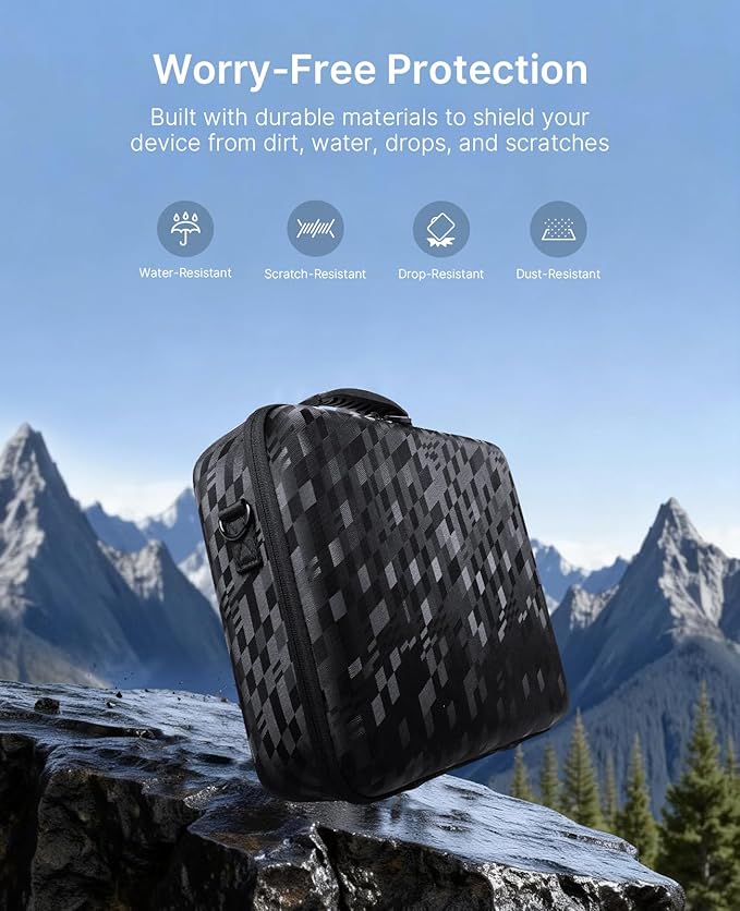 NexiGo Projector Carrying Case for Nova Mini, Hard Travel Case w/Adjustable Strap, Large Capacity Portable Bag Perfectly Fits Nova Mini Projector & Gimbal Stand, Shockproof & Water-Resistant