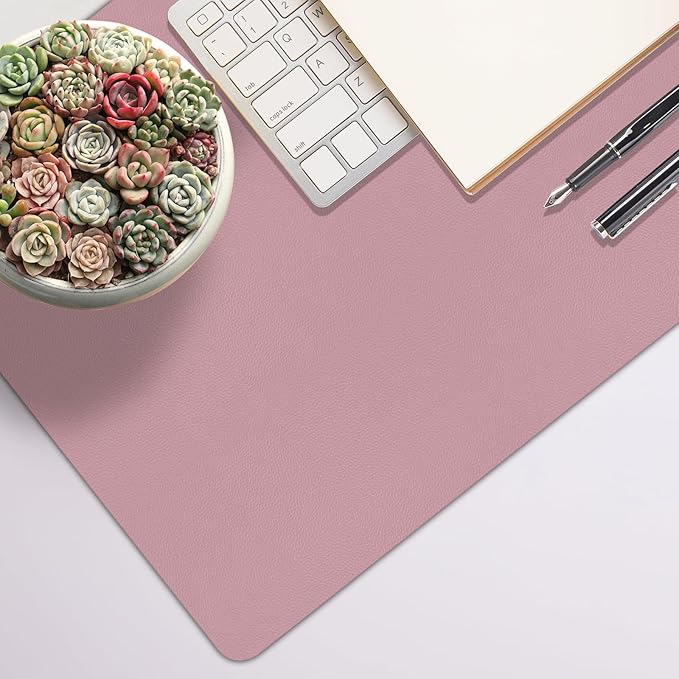 Non-Slip Desk Pad Mat, Leather Desk Mat for Desktop, Large Purple Mouse Pad, Waterproof Computer Mouse Mat Desktop Protector for Office/Home, 31.5" x 15.7"