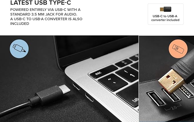 Creative Pebble V2 - Minimalistic 2.0 USB-C Powered Desktop Speakers, 3.5 mm AUX-in, Up to 8W RMS Power for Computers and Laptops, Type-A Adapter Included and Extended Cable (Black)