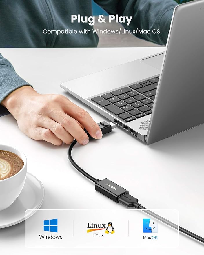 UGREEN DisplayPort to HDMI Adapter 4K@60Hz DP to HDMI Male to Female Converter Video Display Cord Compatible with AMD NVIDIA Dell HP PC Laptop HDTV Monitor Projector Computer