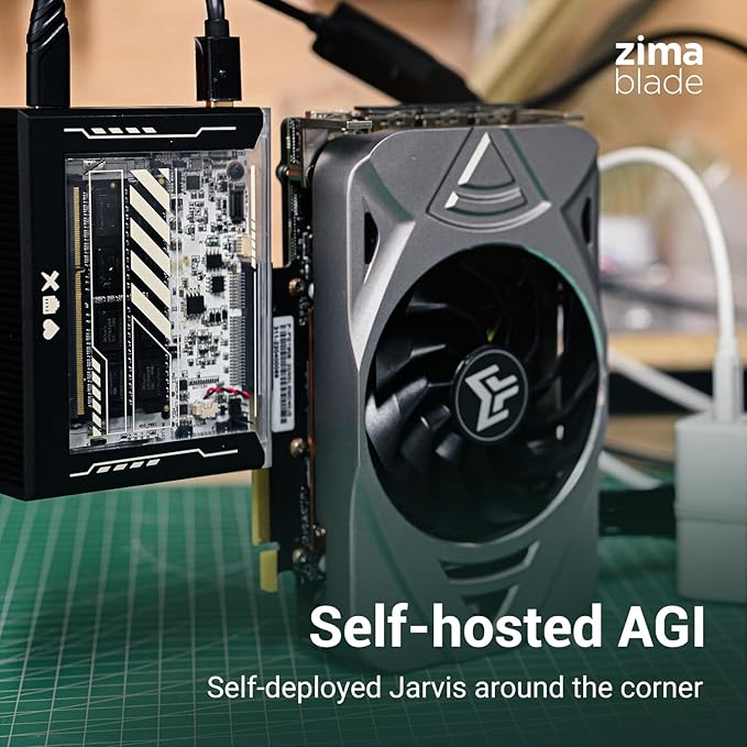 ZimaBlade 7700 x86 DIY NAS Kit – 2-Bay Mini Home Server, Intel Quad-Core, 16GB RAM, PCIe Expansion, CasaOS Preinstalled, Docker & Self-Hosting Ready