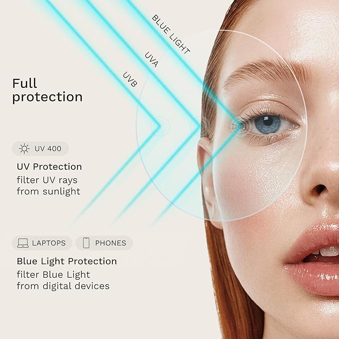 livho Blue Light Glasses for Women – Y2K Aesthetic Frame with Blush Pink Case, 90s Vibe for Screen Time Blue Light Blocking