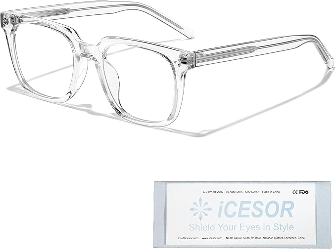 Oversized Square Blue Light Glasses for Woman Men fashion Reduce Eyestrain Protection for TV/Computer/Gaming